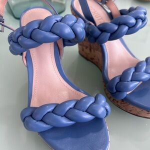 Blue Braided Wedge Sandals
